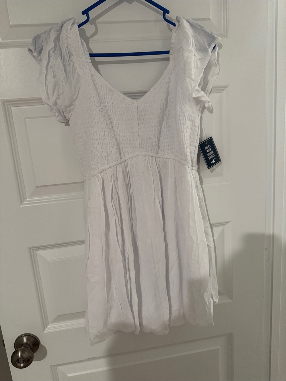 Women's White Ruffle Sleeve Dress Top - Classic Summer Style